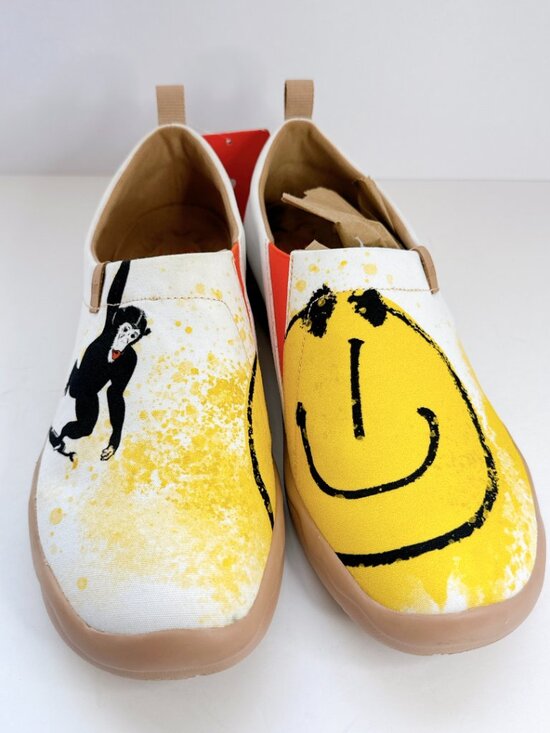 Men’s Size 10 UIN Smile Always Canvas Slip-On Shoes Smiley Face Art Travel Flats main image 6